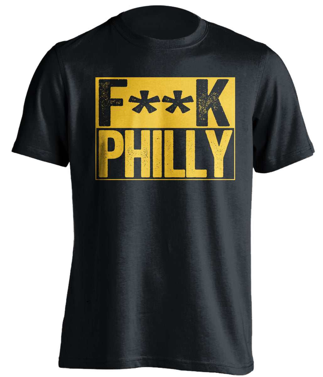 censored black shirt that says fuck philly for pittsburgh sports fans