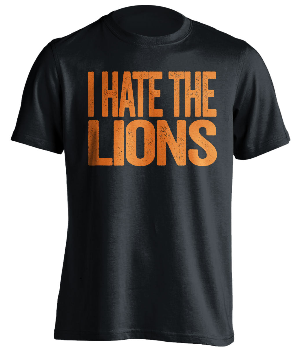 i hate the lions black tshirt for chicago bears fans haters rivalry tee