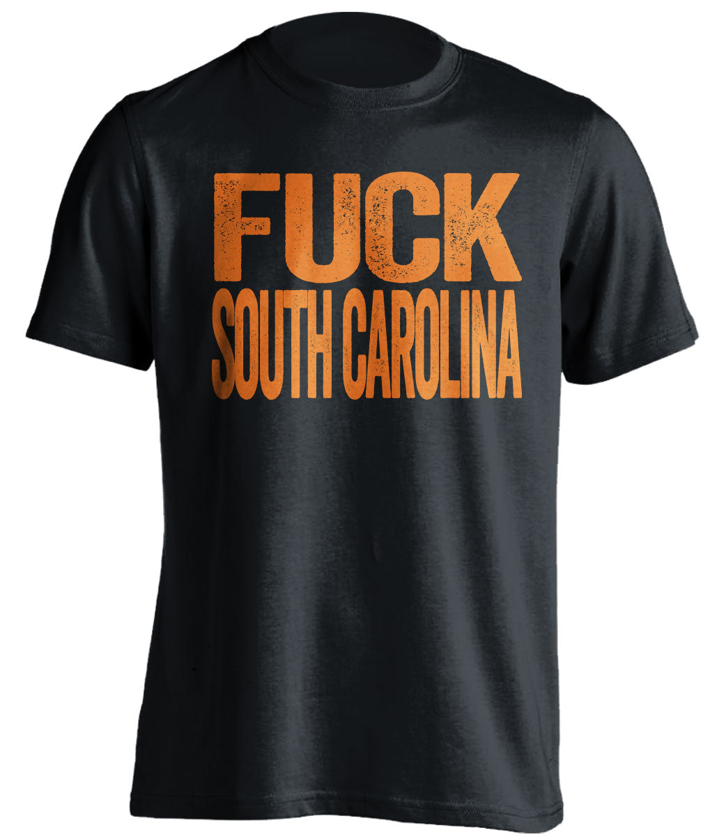 fuck south carolina uncensored black tshirt for clemson tigers fans haters gameday tee