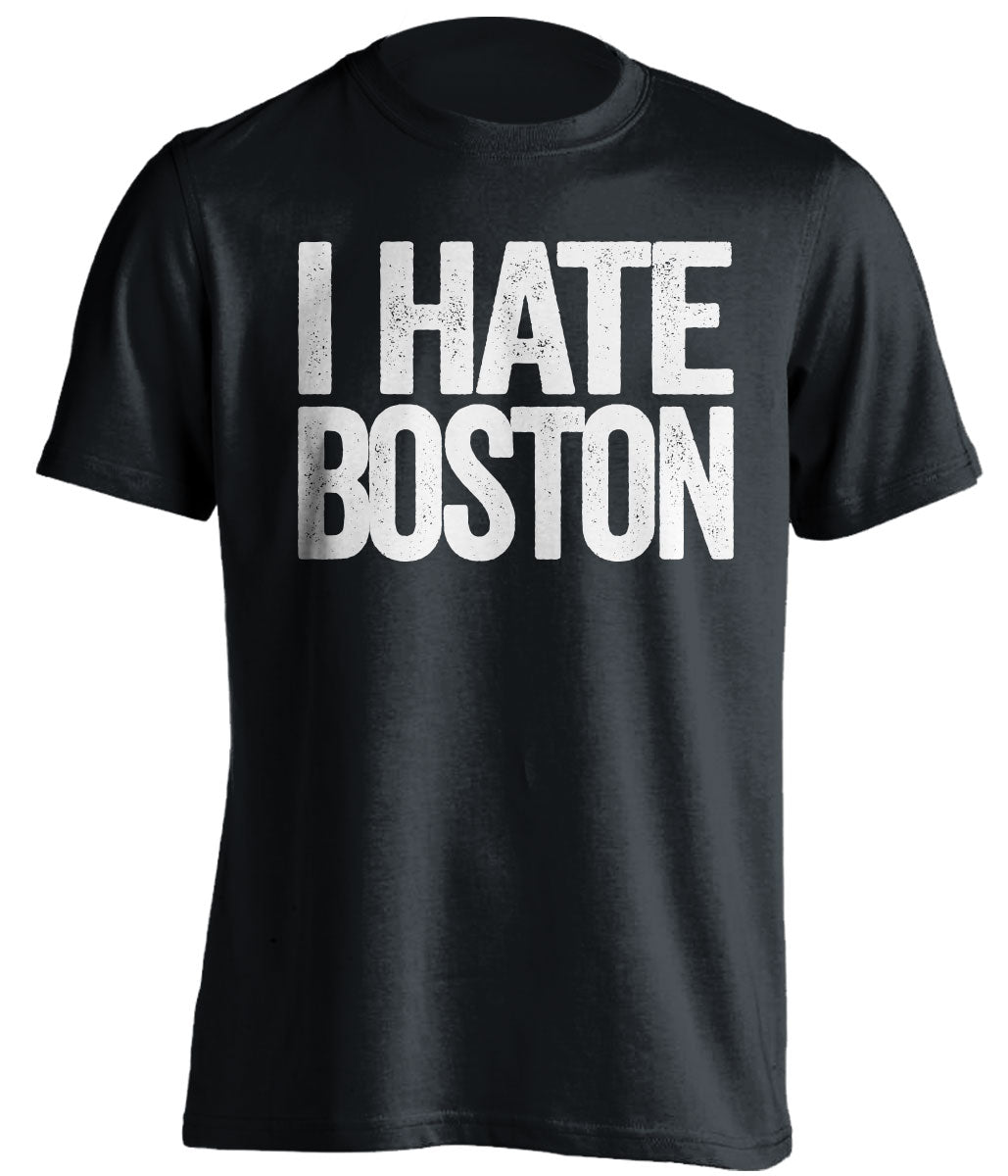 I Hate Boston - Boston Haters Shirt - Navy and White Ver - Text Design - Beef Shirts