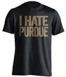 i hate purdue notre dame irish fan black tshirt