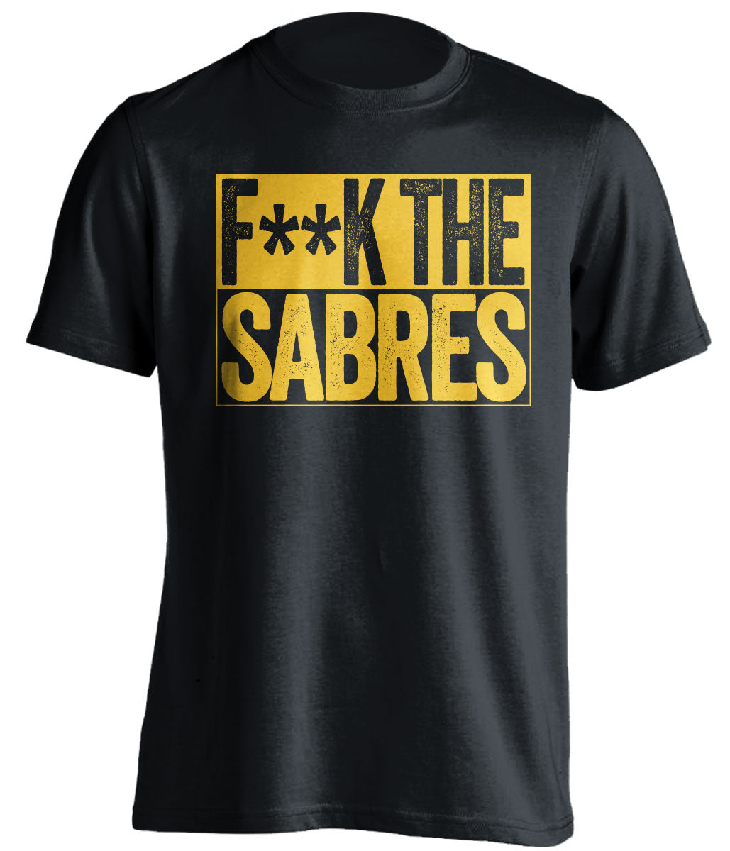 Fuck the Sabres censored Black and Gold Haters Tee for a Boston Bruins Fan Shirt by Beef Shirts