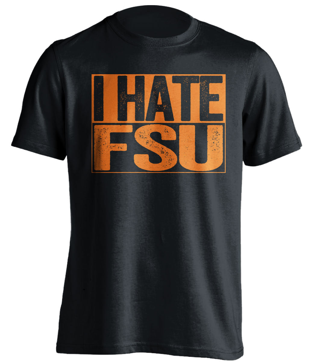 i hate fsu black shirt for miami hurricanes fans haters tee
