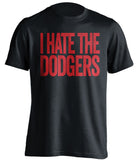 i hate the dodgers los angeles angels fan black tshirt