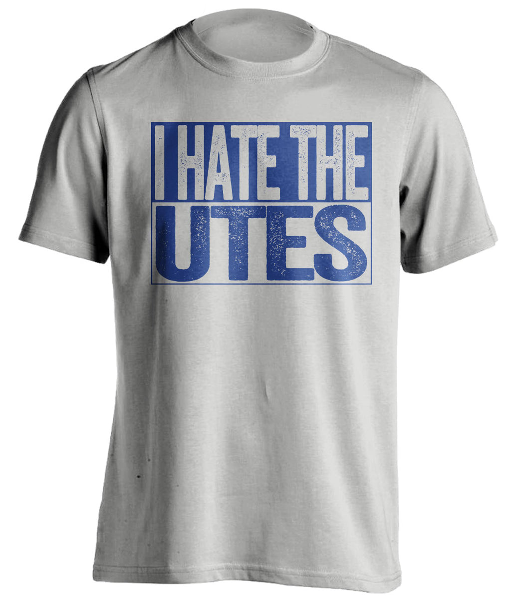 i hate the utes byu brigham cougars grey shirt