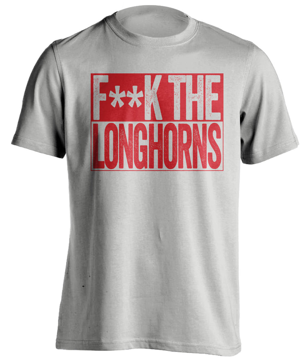 fuck the longhorns texas tech red raiders fan censored grey shirt