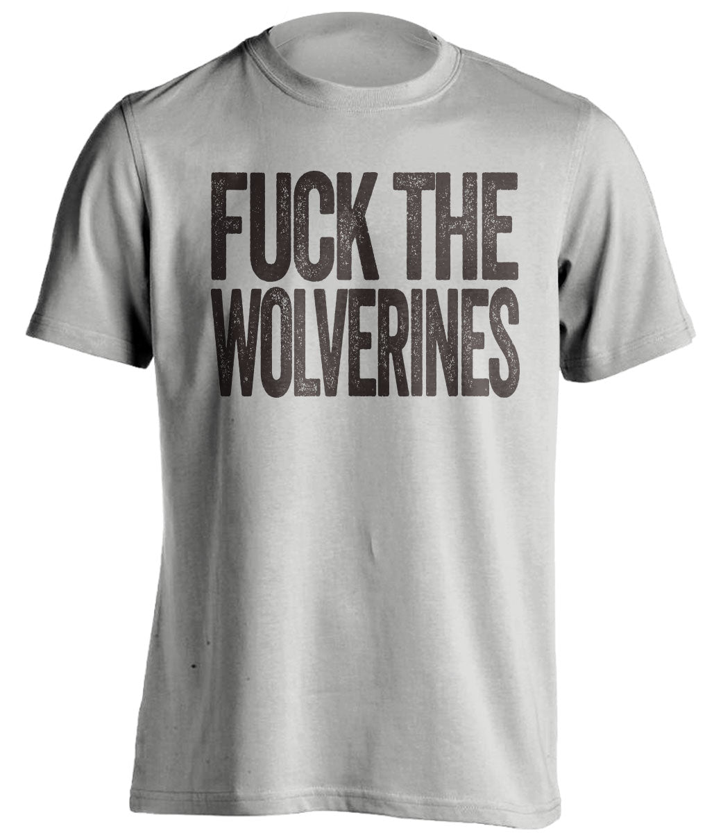 fuck the wolverines grey tshirt uncensored haters tee for wmu broncos fans