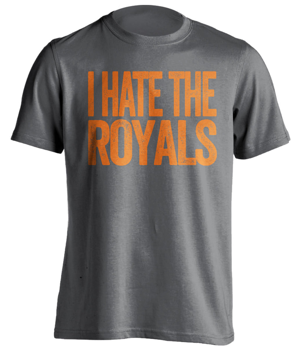 I Hate the Royals grey statement shirt for New York Mets Fan gameday haters tee by Beef Shirts