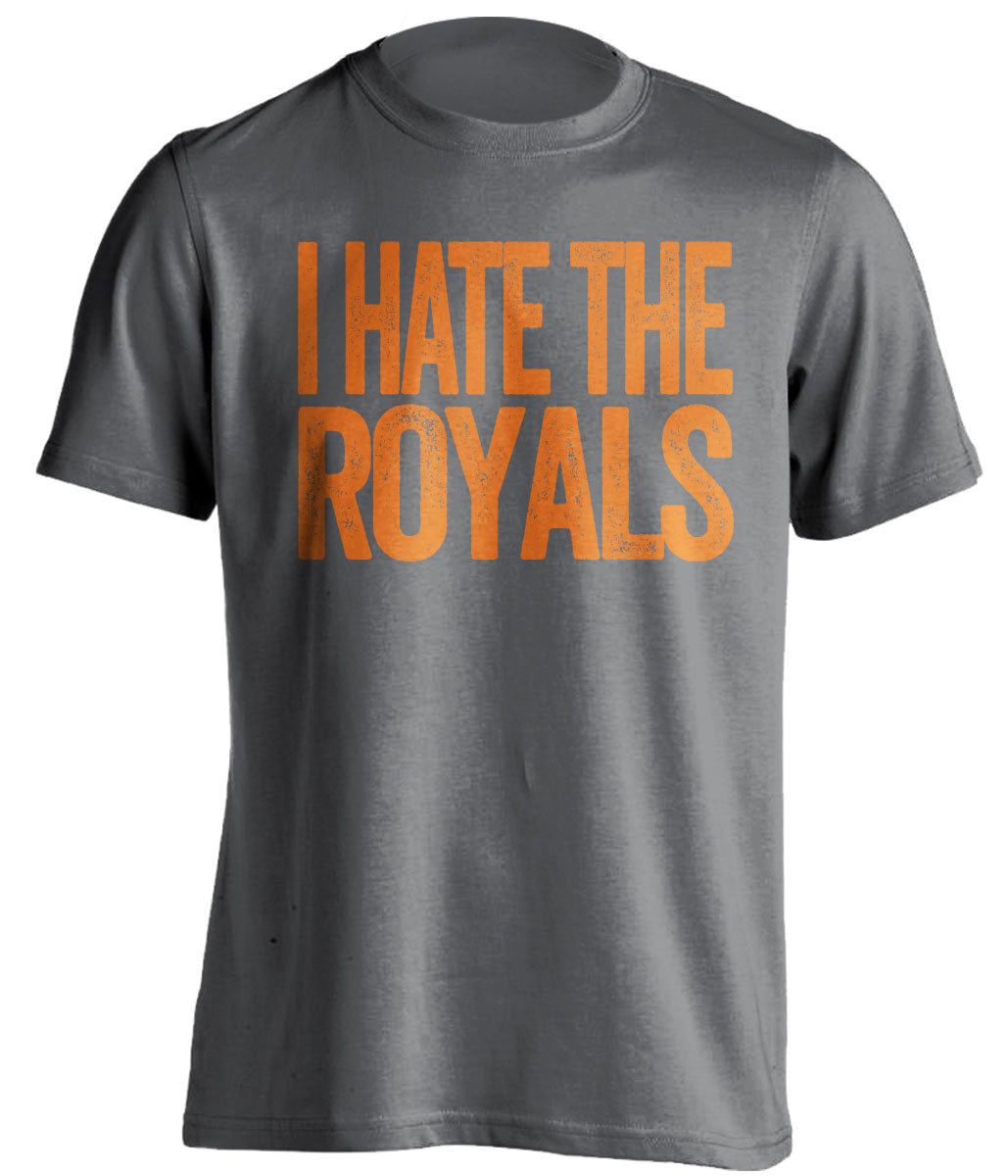 I Hate the Royals grey statement shirt for New York Mets Fan gameday haters tee by Beef Shirts