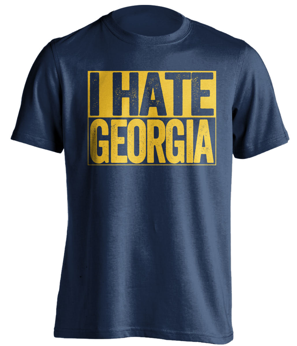 i hate georgia uga blue shirt for gtech tech fans