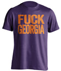 Fuck georgia uncensored purple tshirt for clemson tigers fans gameday haters tee