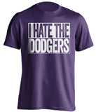 i hate the dodgers colorado rockies fan purple shirt