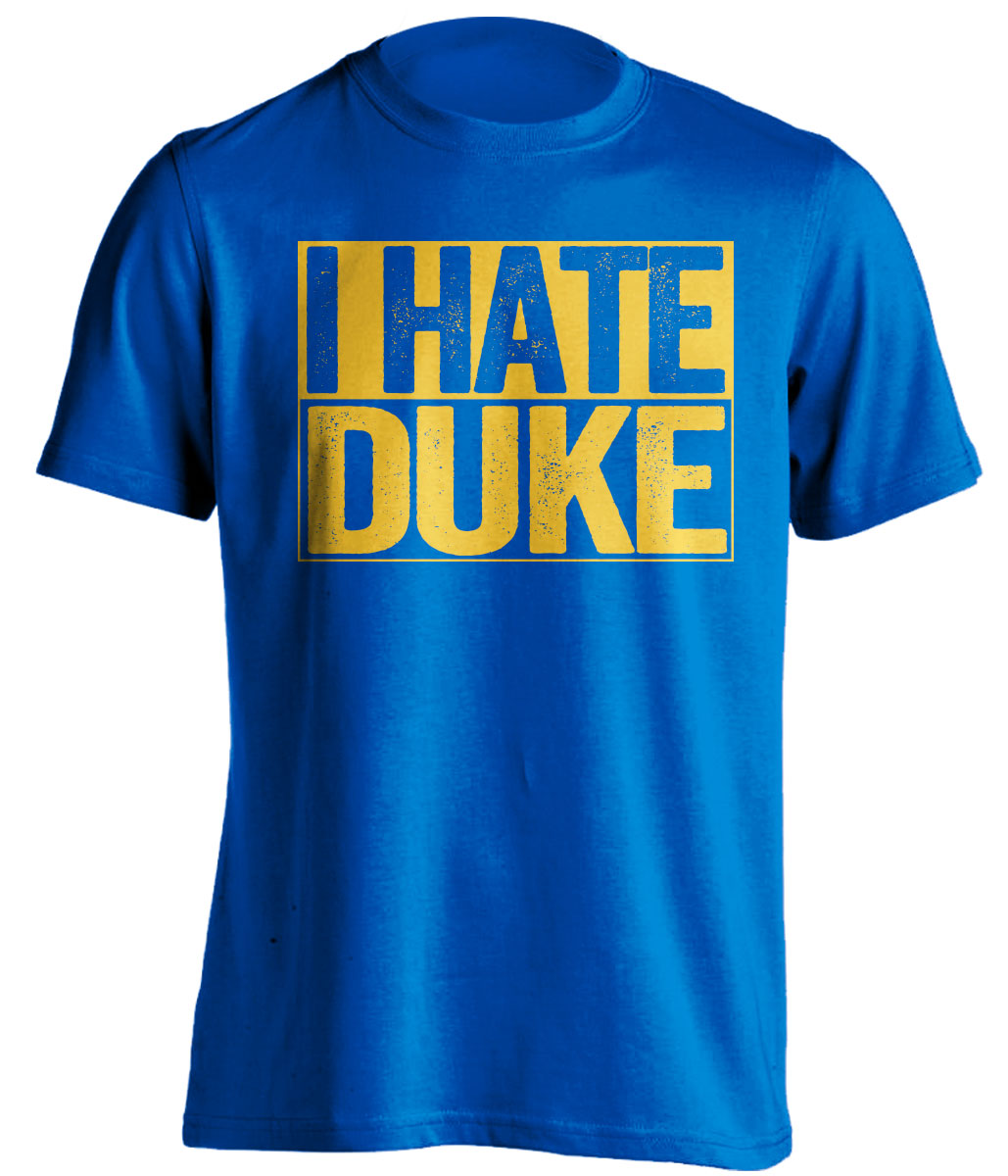 I Hate Duke blue shirt haters tee for Pitt Panthers Fans gameday by Beef Shirts