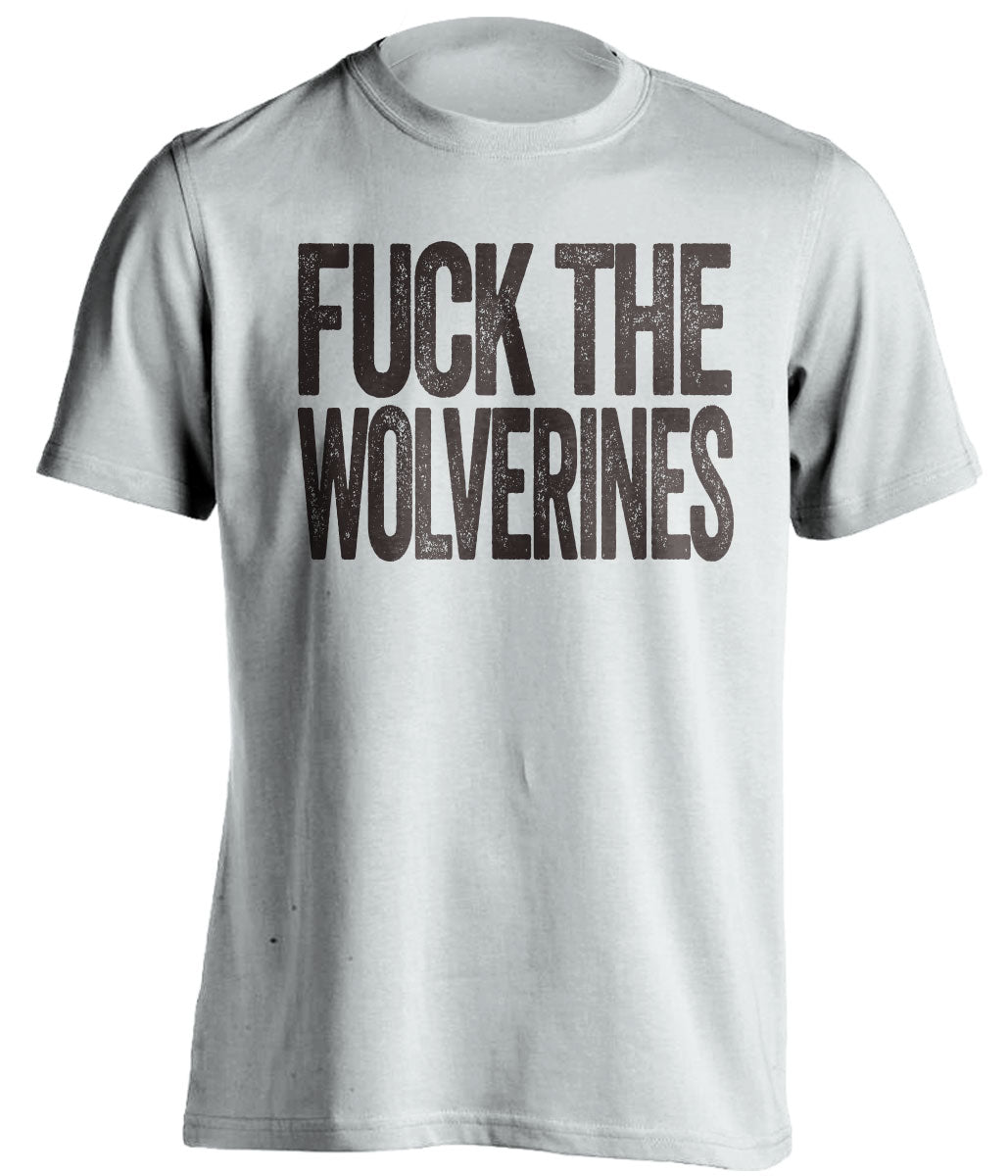 fuck the wolverines white tshirt uncensored haters tee for wmu broncos fans