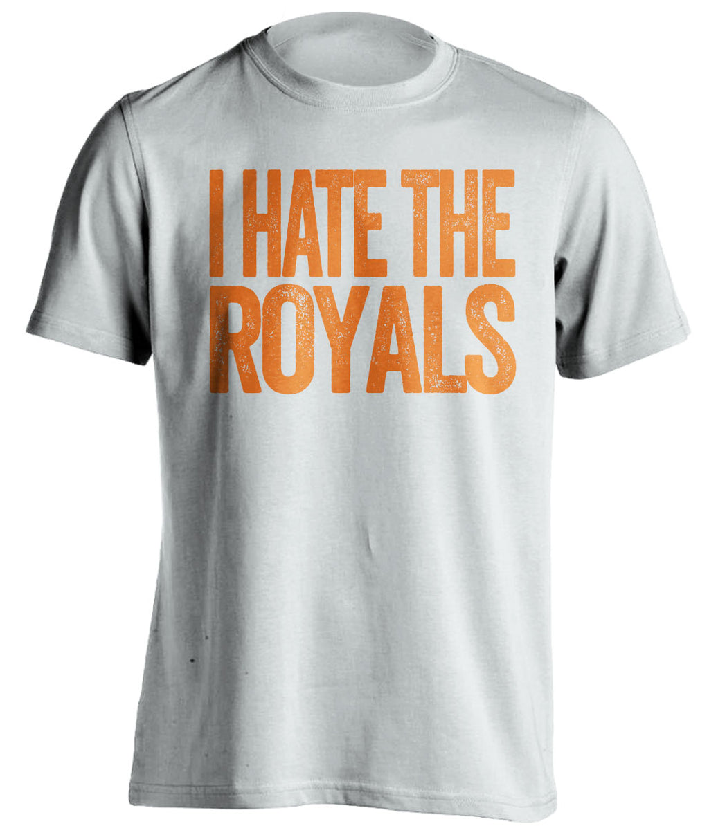 I Hate the Royals white statement shirt for New York Mets Fan gameday haters tee by Beef Shirts