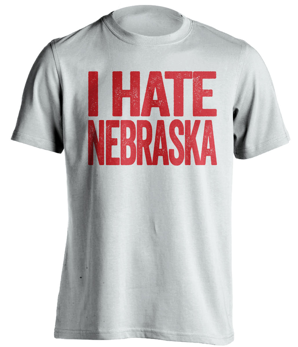 I Hate Nebraska - Wisconsin Badgers Fan T-Shirt - Text Design - Beef Shirts