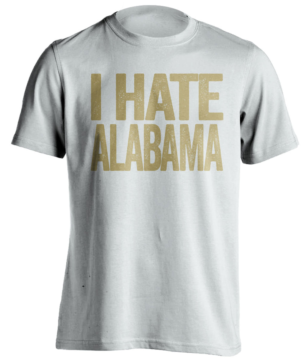 i hate alabama white tshirt for vanderbilt commodores fans