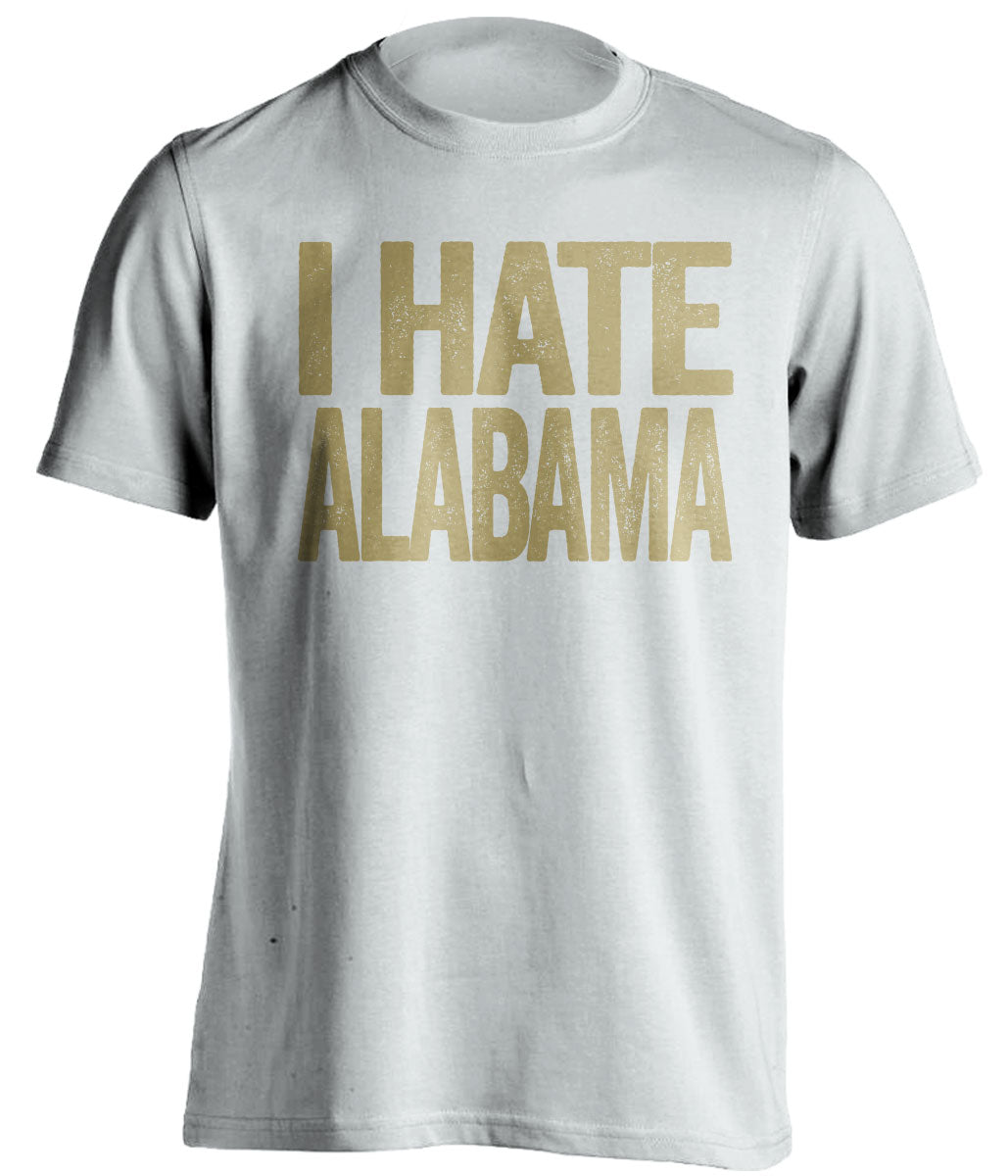 i hate alabama white tshirt for vanderbilt commodores fans