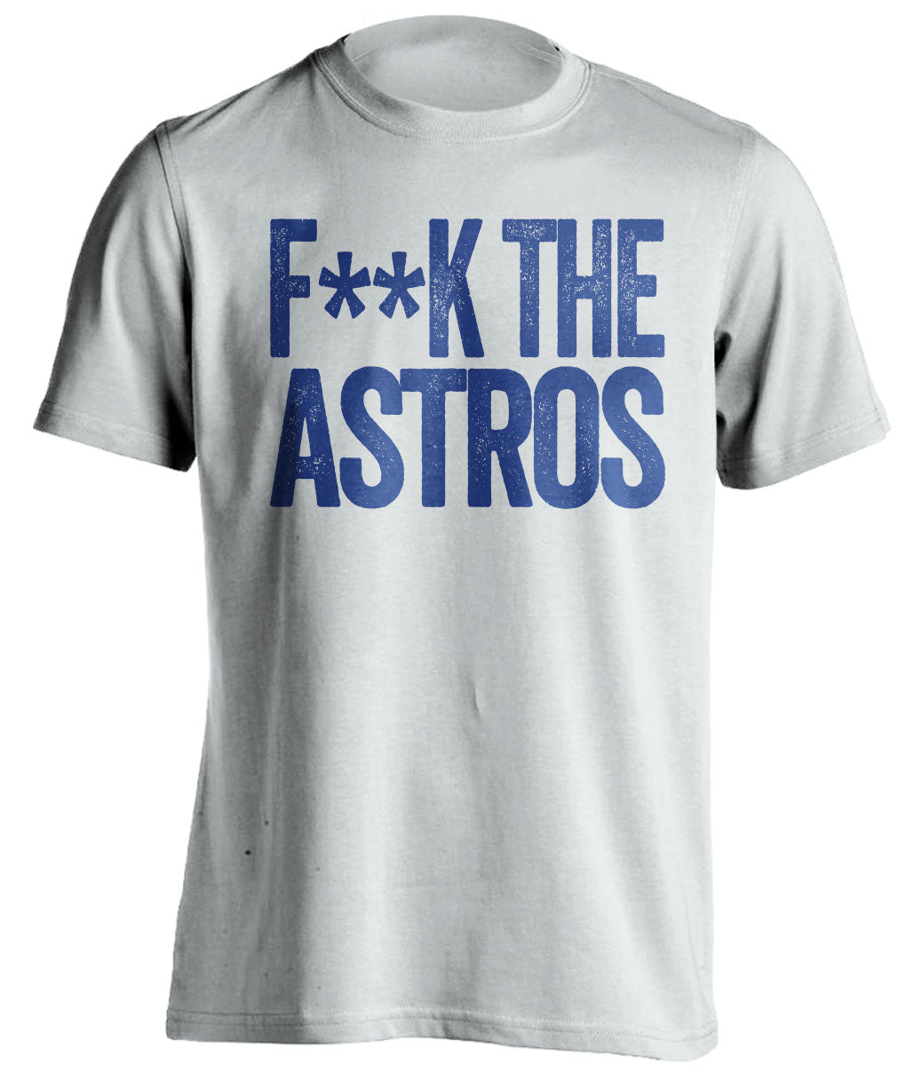 fuck the astros texas rangers fan white tshirt censored