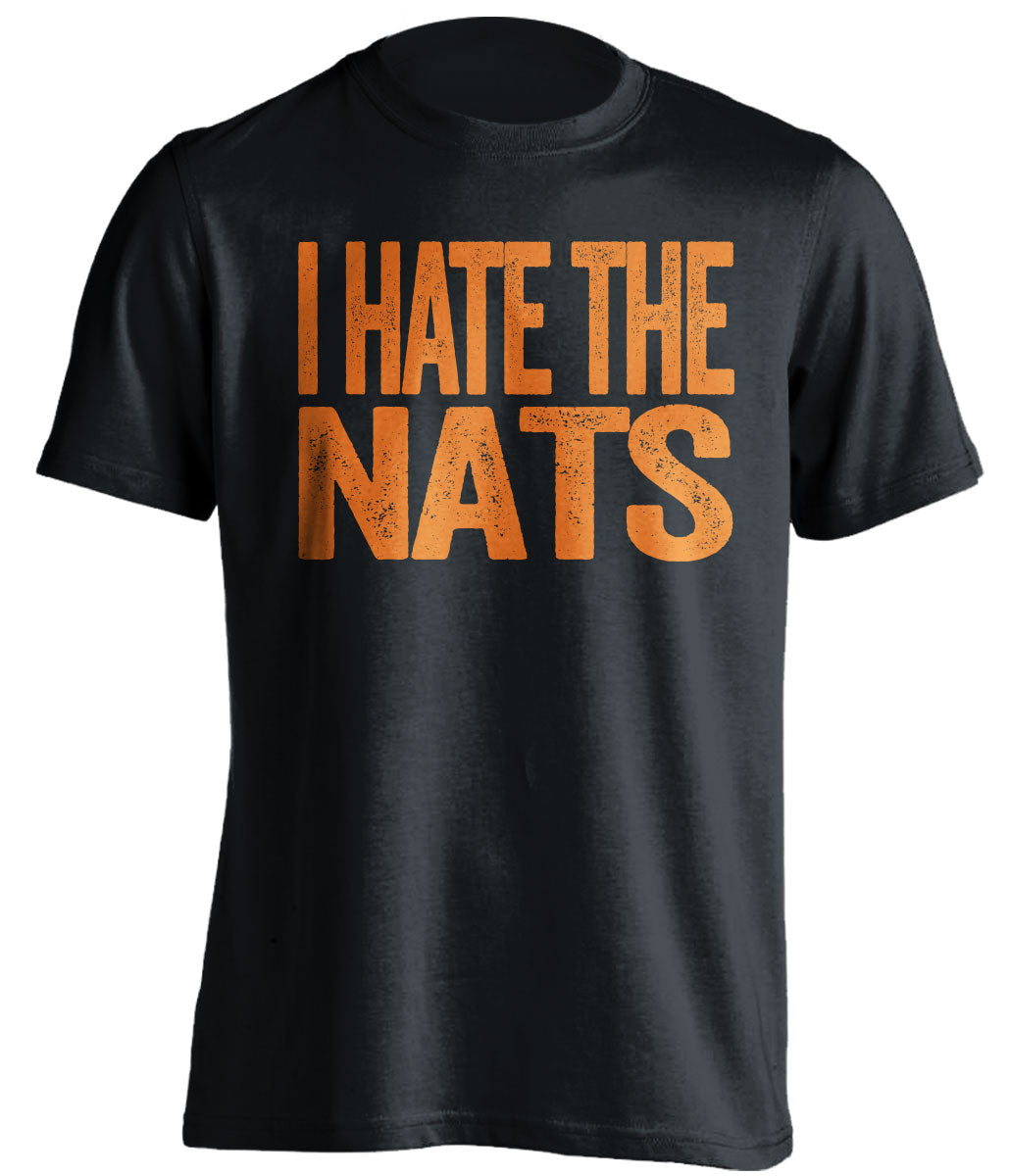I Hate the Nats black statement shirt for New York Mets Fan gameday haters tee by Beef Shirts
