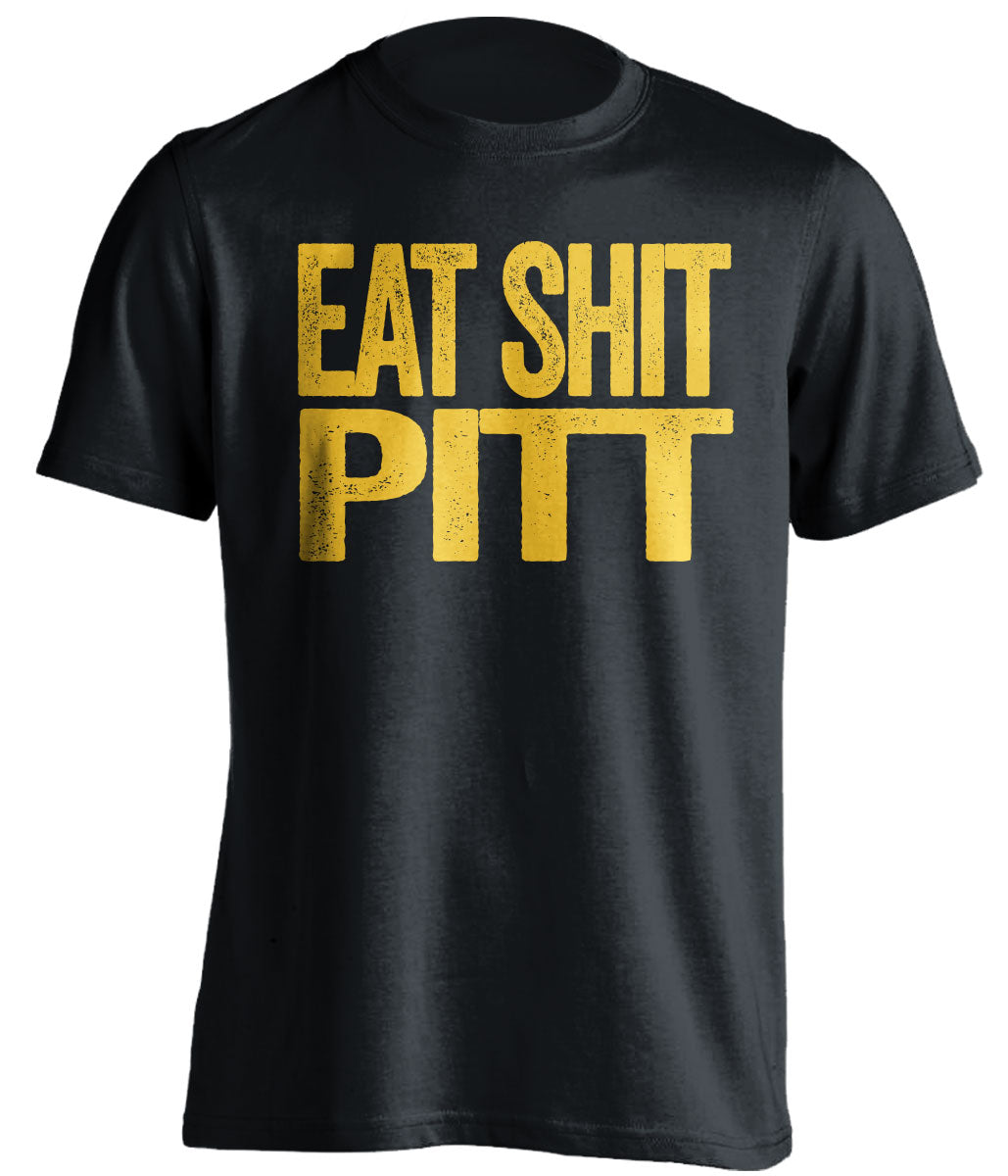 eat shit pitt uncensored black tshirt backyard brawl wvu west virginia mountaineers fan