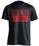 i hate the dodgers los angeles angels fan black shirt