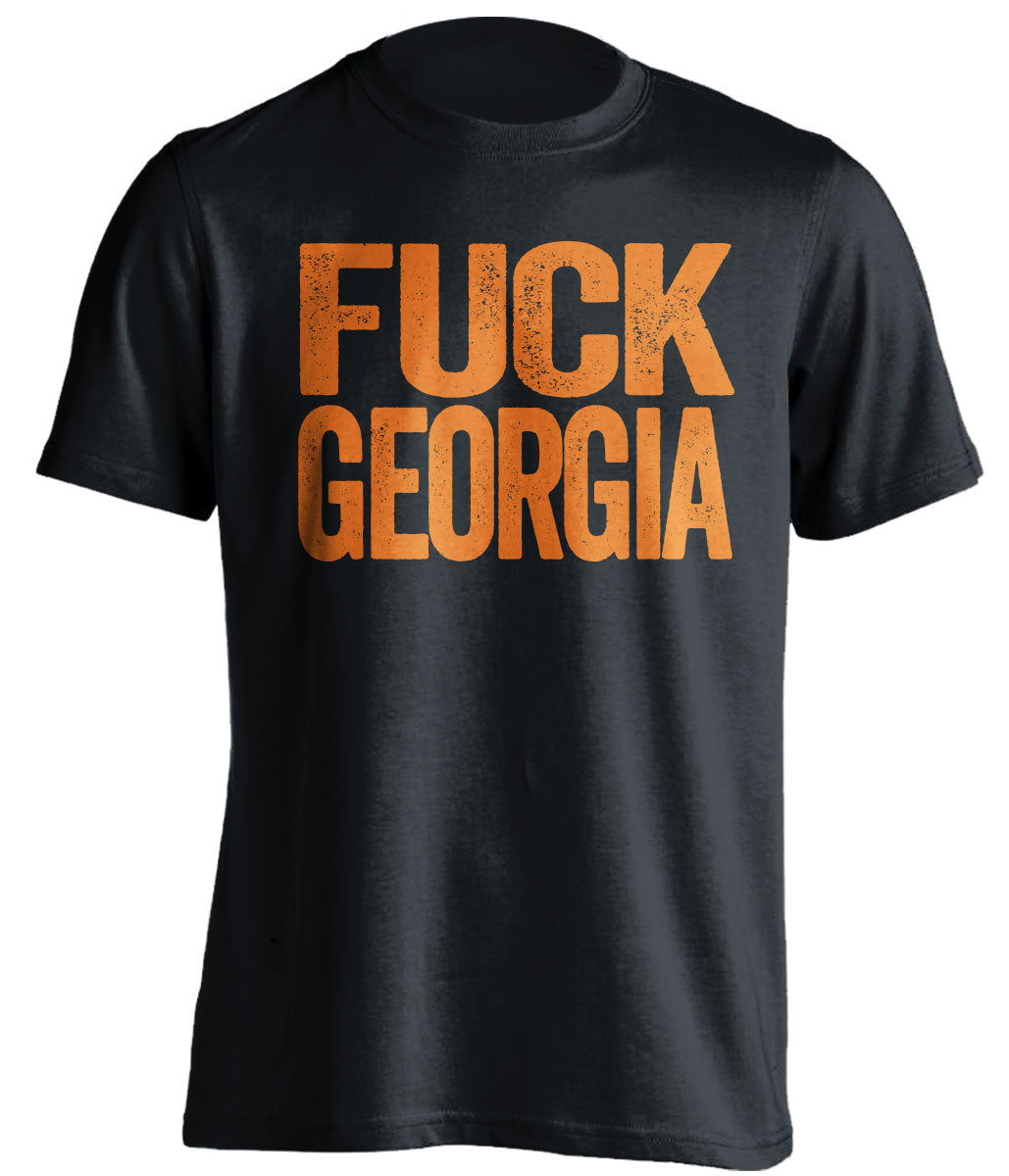 Fuck georgia uncensored black tshirt for clemson tigers fans gameday haters tee