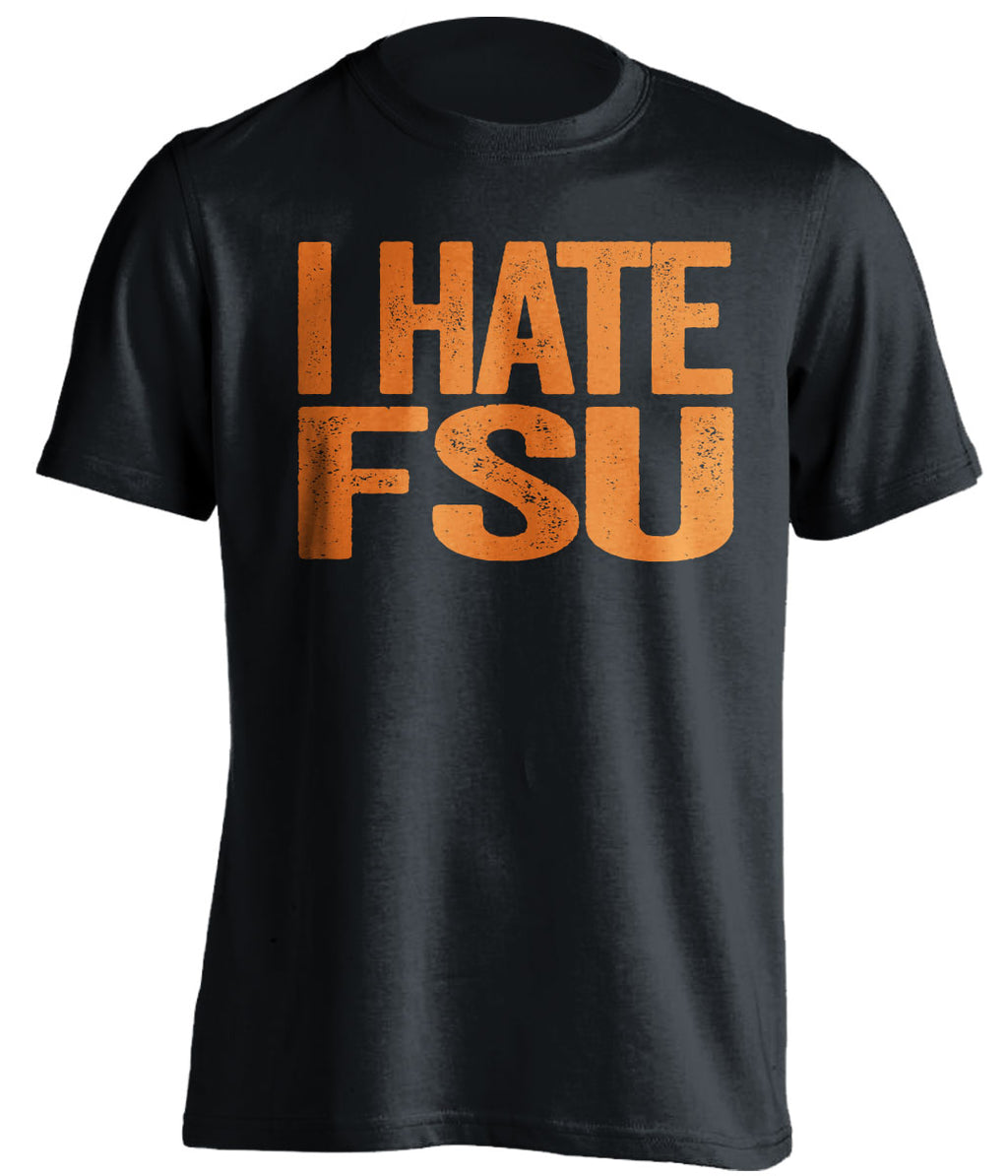 i hate fsu black tshirt for miami hurricanes fans haters tee