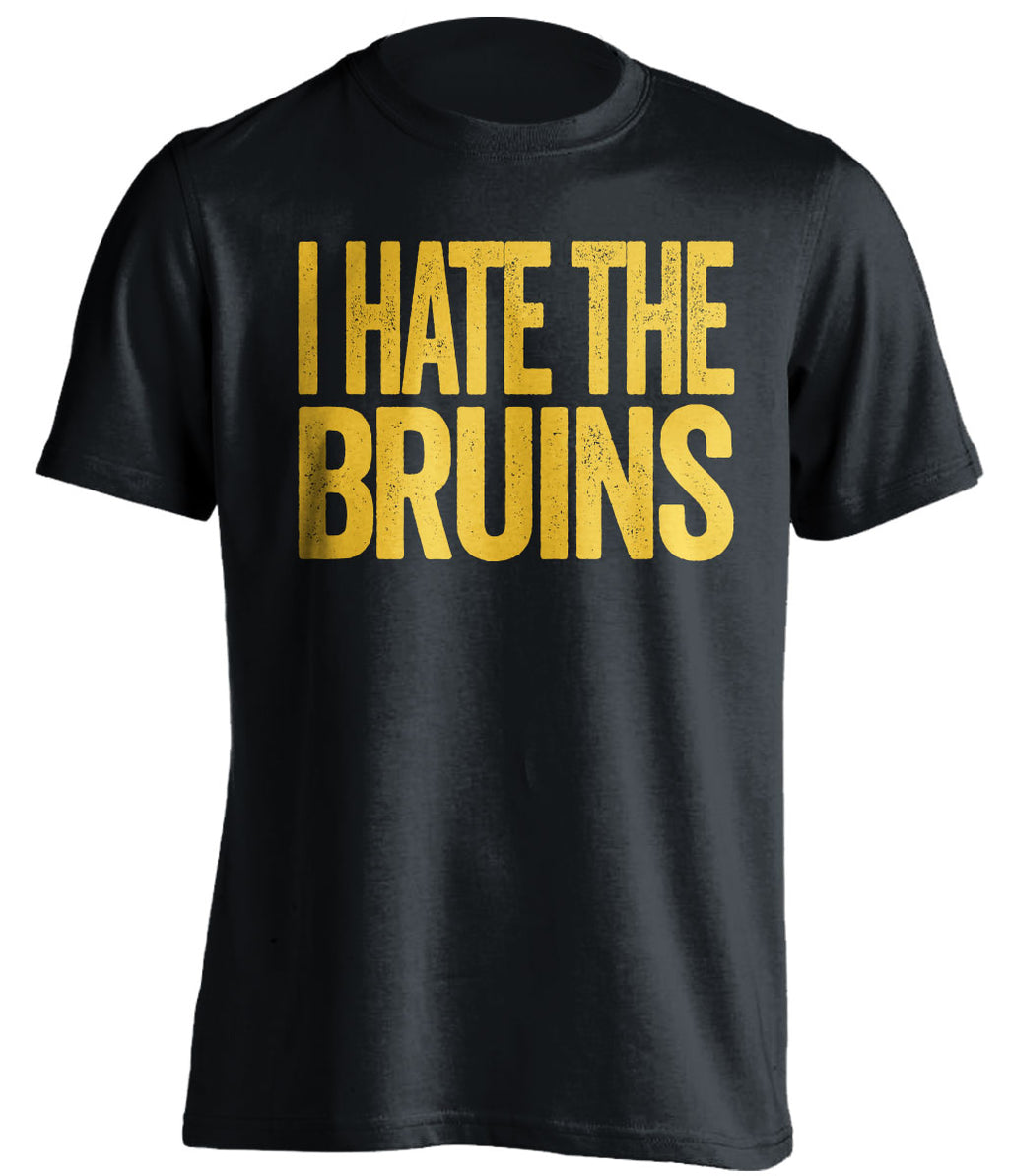 I Hate the Bruins black statement shirt for Buffalo Sabres Fan gameday haters tee by Beef Shirts
