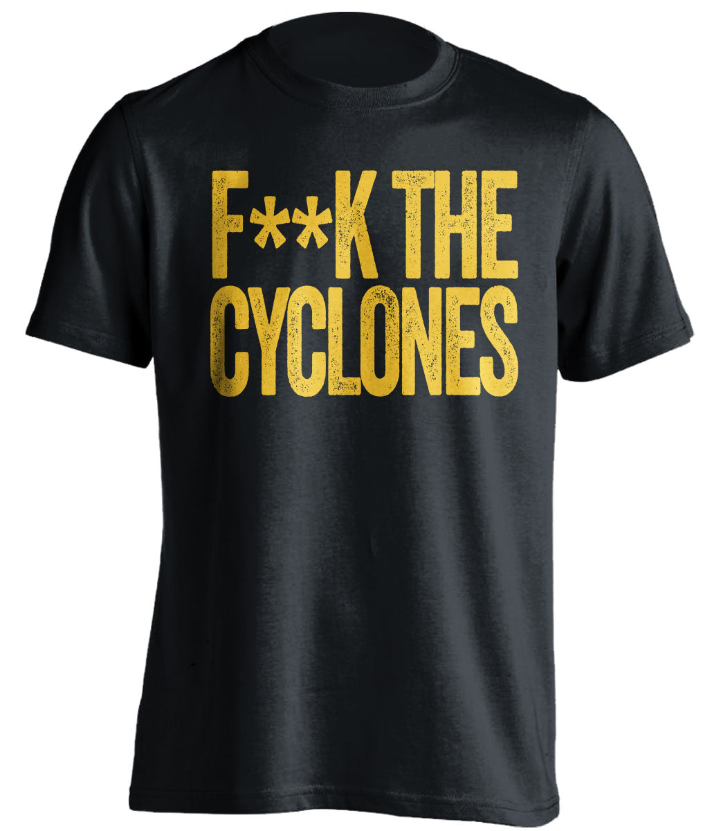 fuck the cyclones iowa hawkeyes fan black tshirt censored