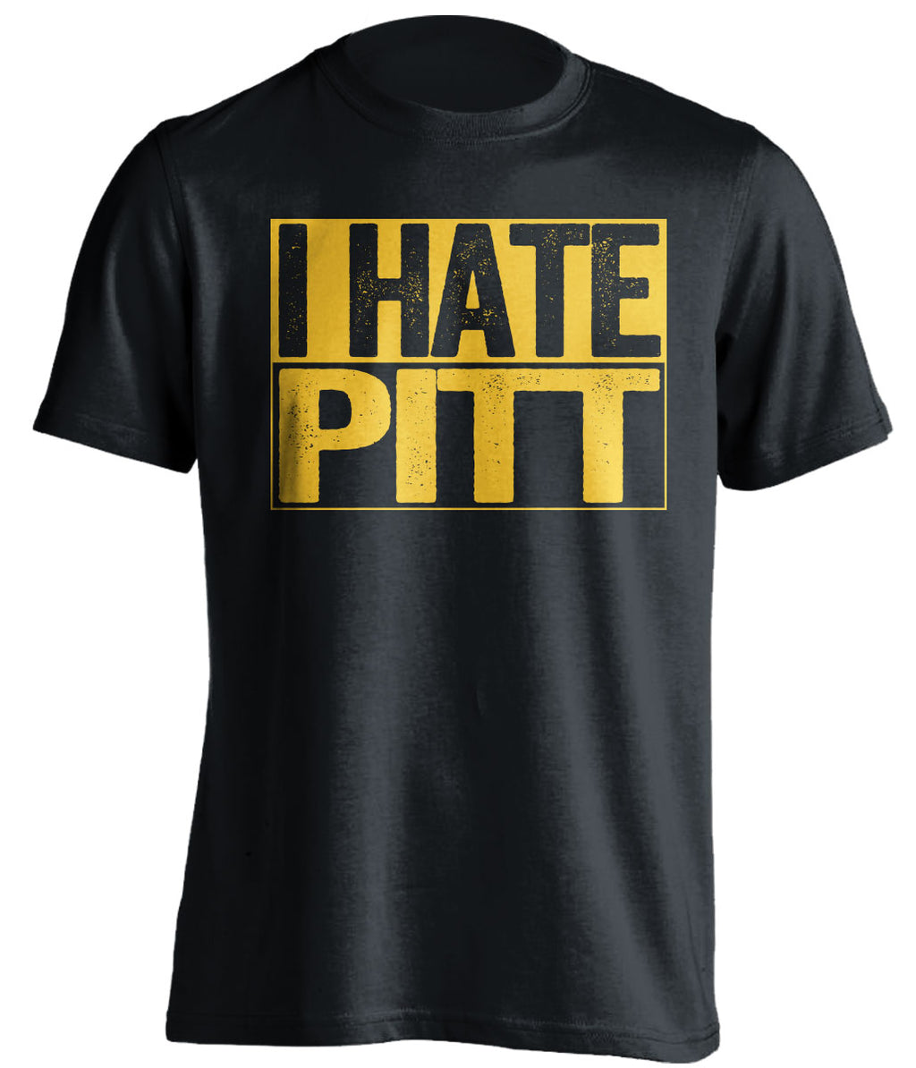 i hate pitt black shirt for wvu west virginia mountaineers fans backyard brawl rivalry game