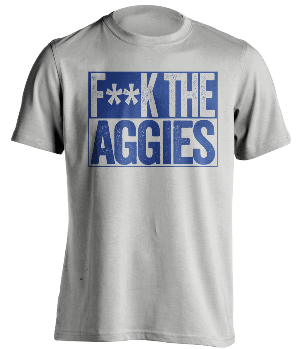 fuck the aggies byu brigham young fan grey shirt censored