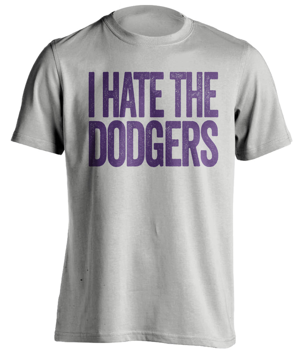 i hate the dodgers colorado rockies fan grey tshirt