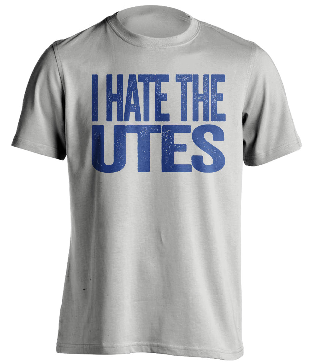 i hate the utes byu brigham cougars grey tshirt