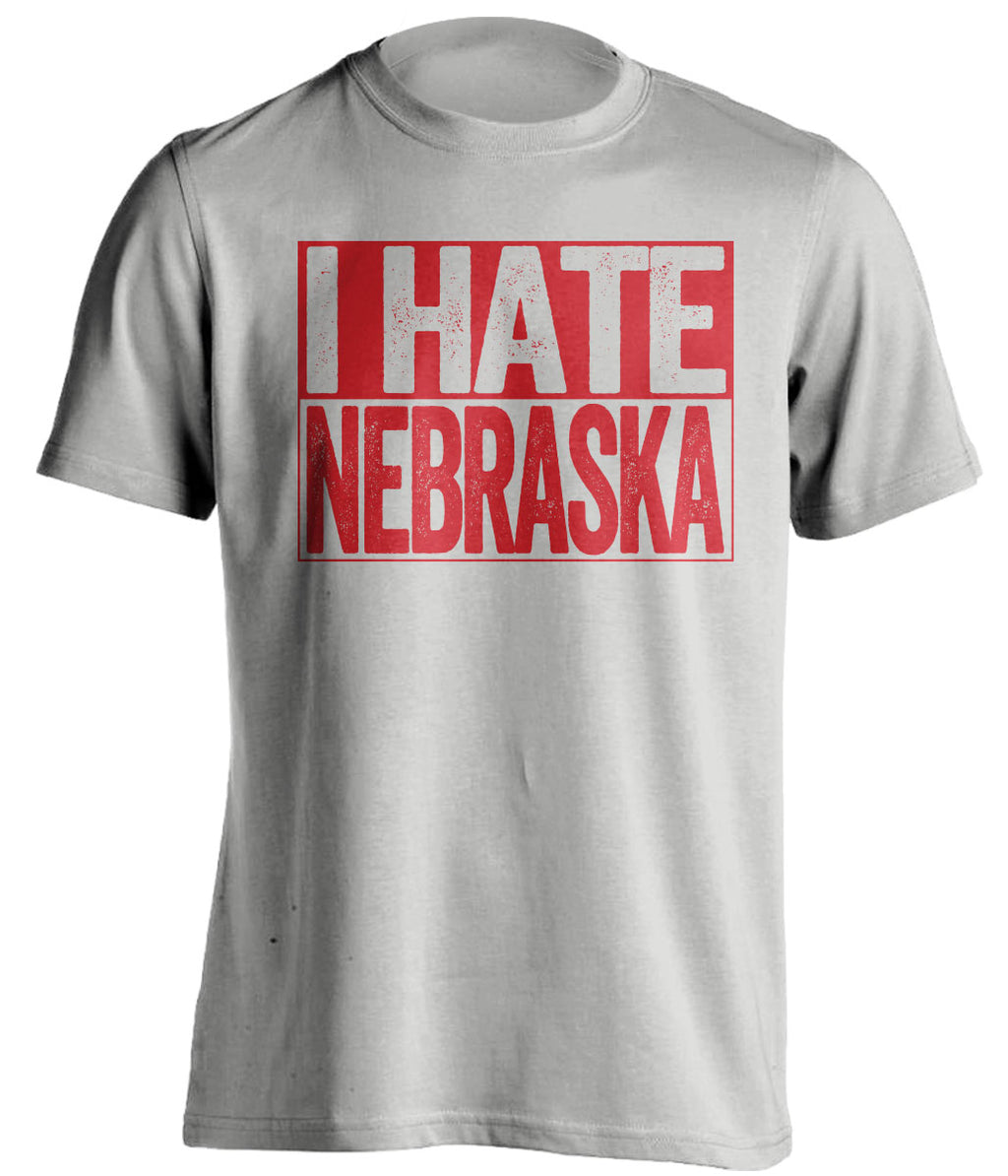 I Hate Nebraska - Wisconsin Badgers Fan T-Shirt - Box Design - Beef Shirts