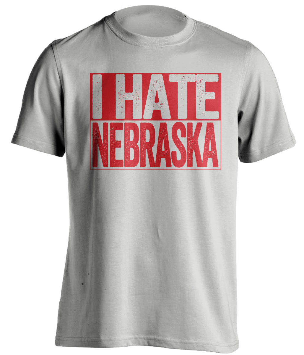I Hate Nebraska - Wisconsin Badgers Fan T-Shirt - Box Design - Beef Shirts