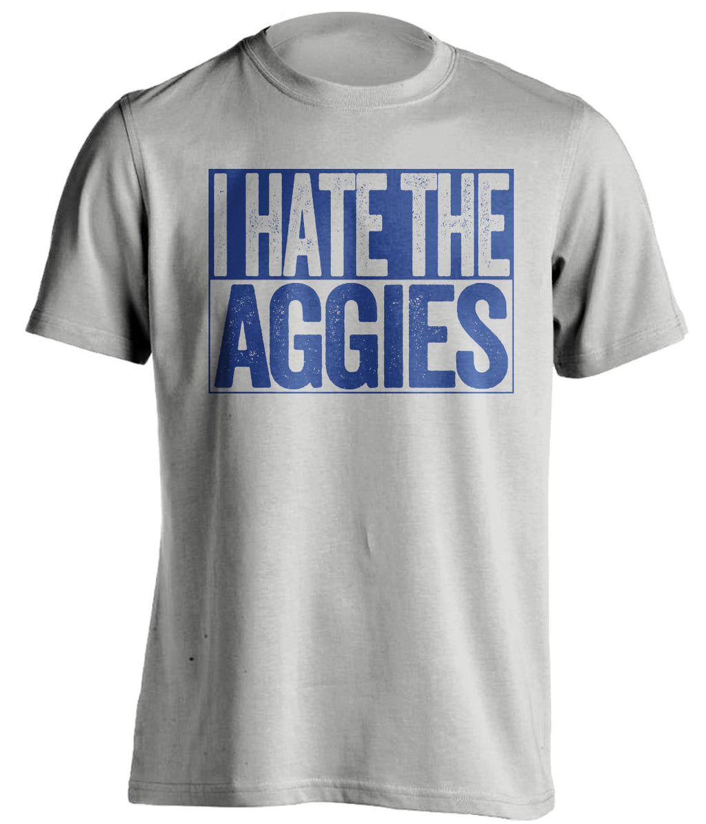 i hate the aggies byu brigham young fan grey shirt