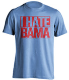 i hate bama ole miss rebels fan blue shirt