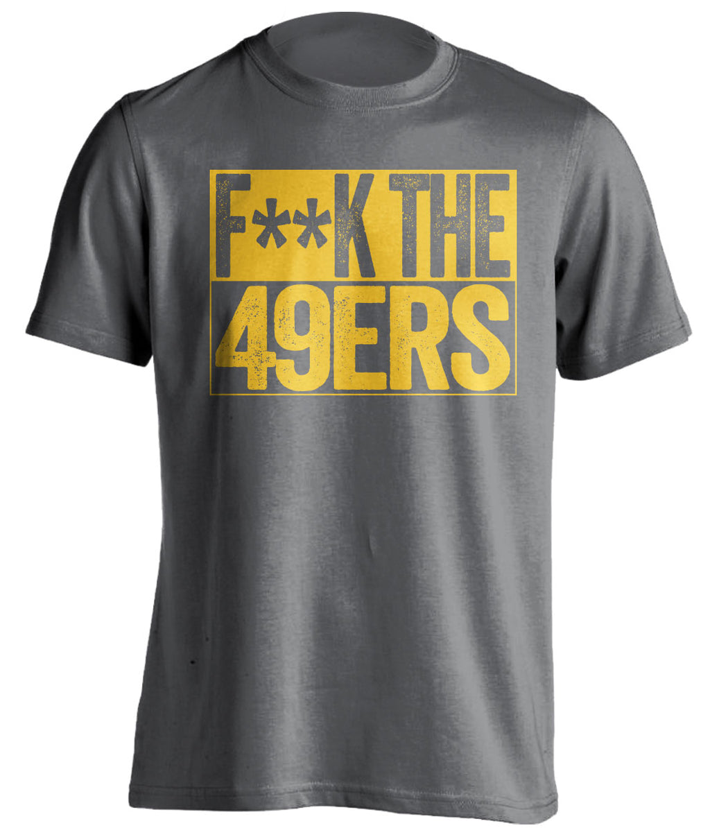 fuck the 49ers censored grey shirt los angeles rams colors haters tee