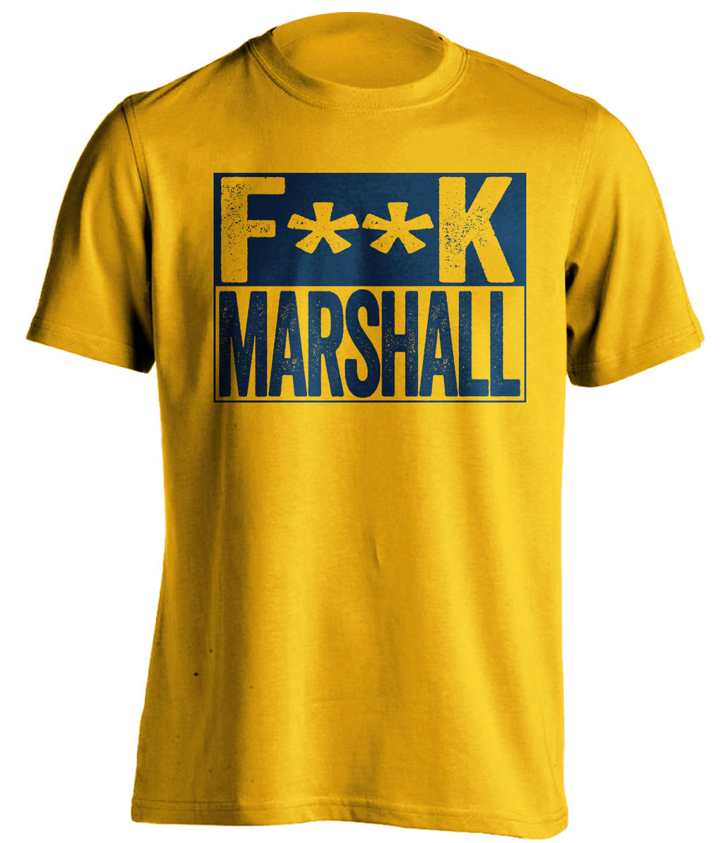fuck marshall herd censored gold shirt for wvu west virginia mountaineers fan rivalry game