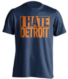 i hate detroit navy shirt for chicago bears fans gameday haters tee