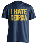 i hate georgia uga blue tshirt for gtech tech fans