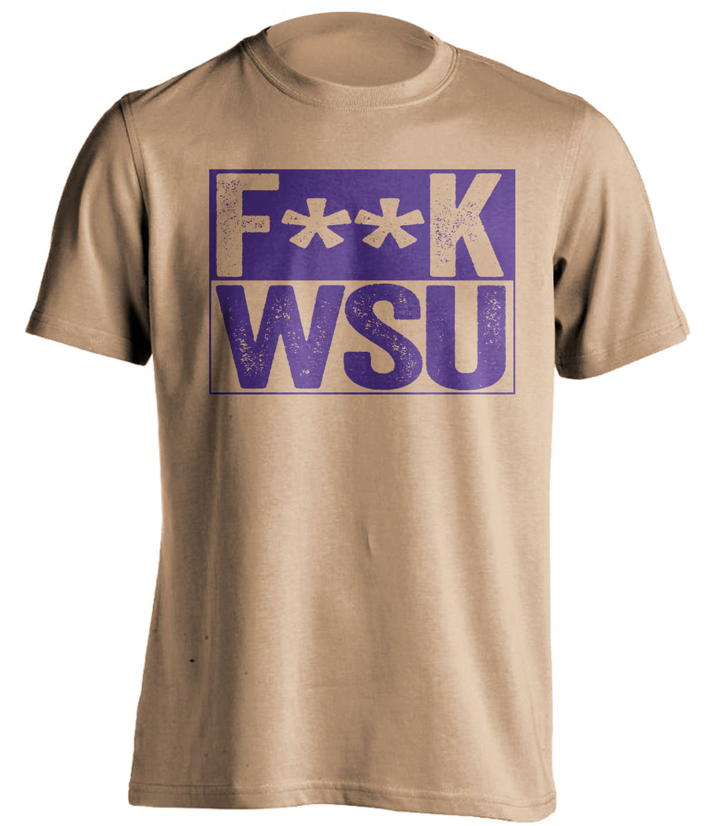 FUCK WSU - Washington Huskies Fan T-Shirt - Box Design - Beef Shirts