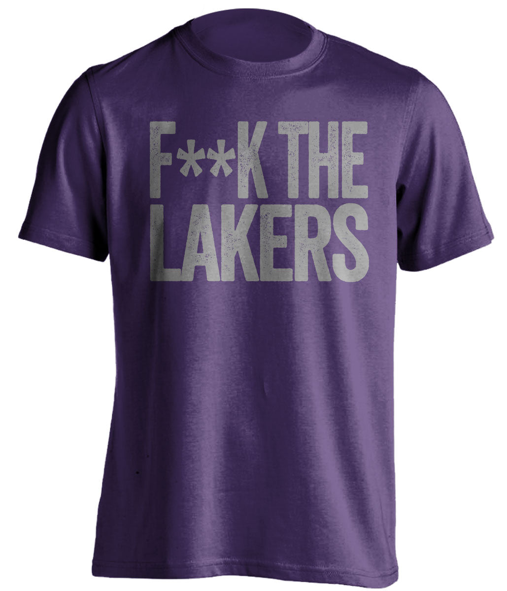 fuck the lakers sacramento kings fan purple tshirt censored
