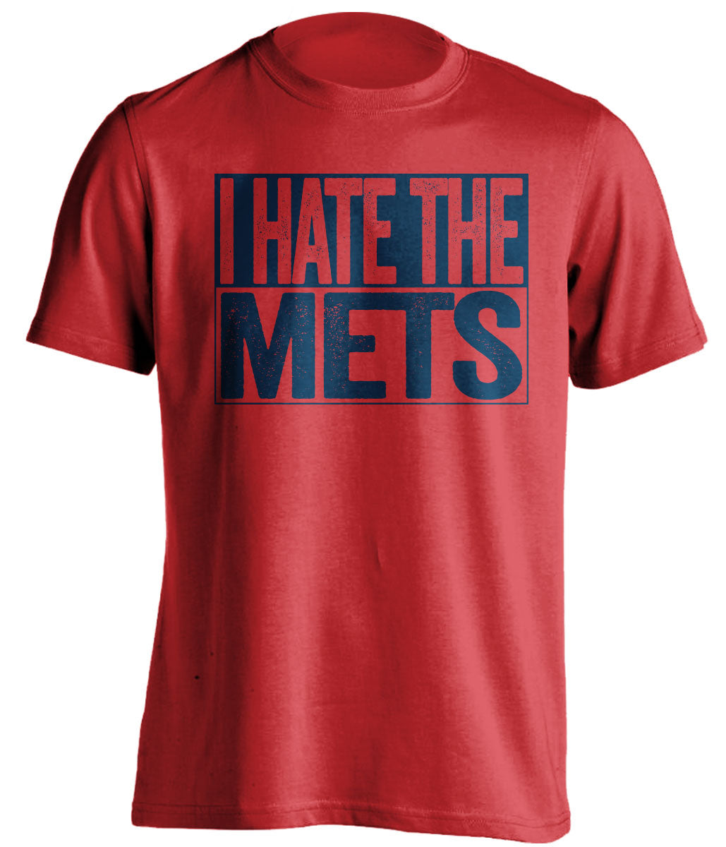 i hate the mets atlanta braves fan red shirt