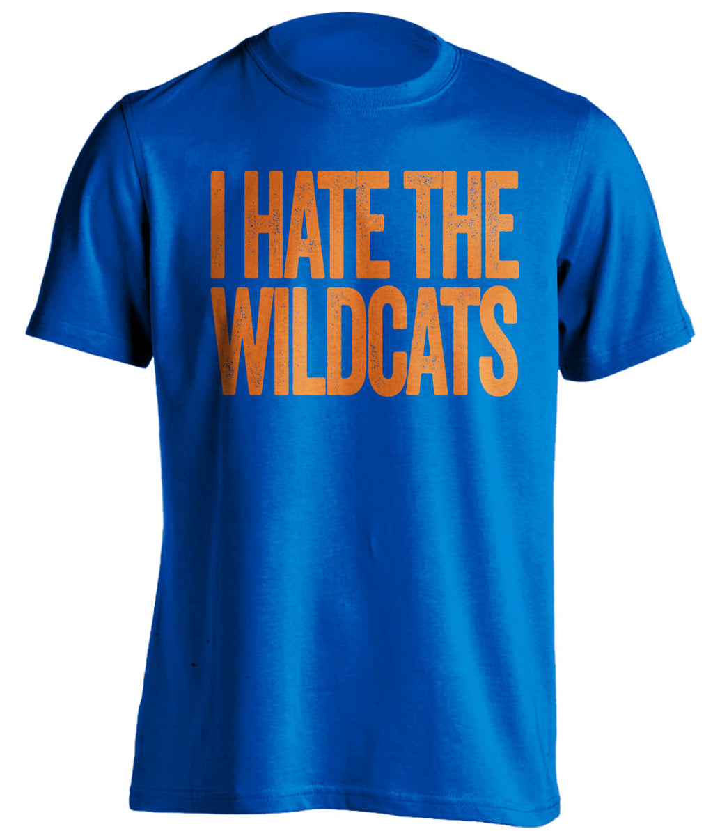 I Hate the Wildcats Statement blue tee for Florida Gators Fans gameday haters shirt by Beef Shirts