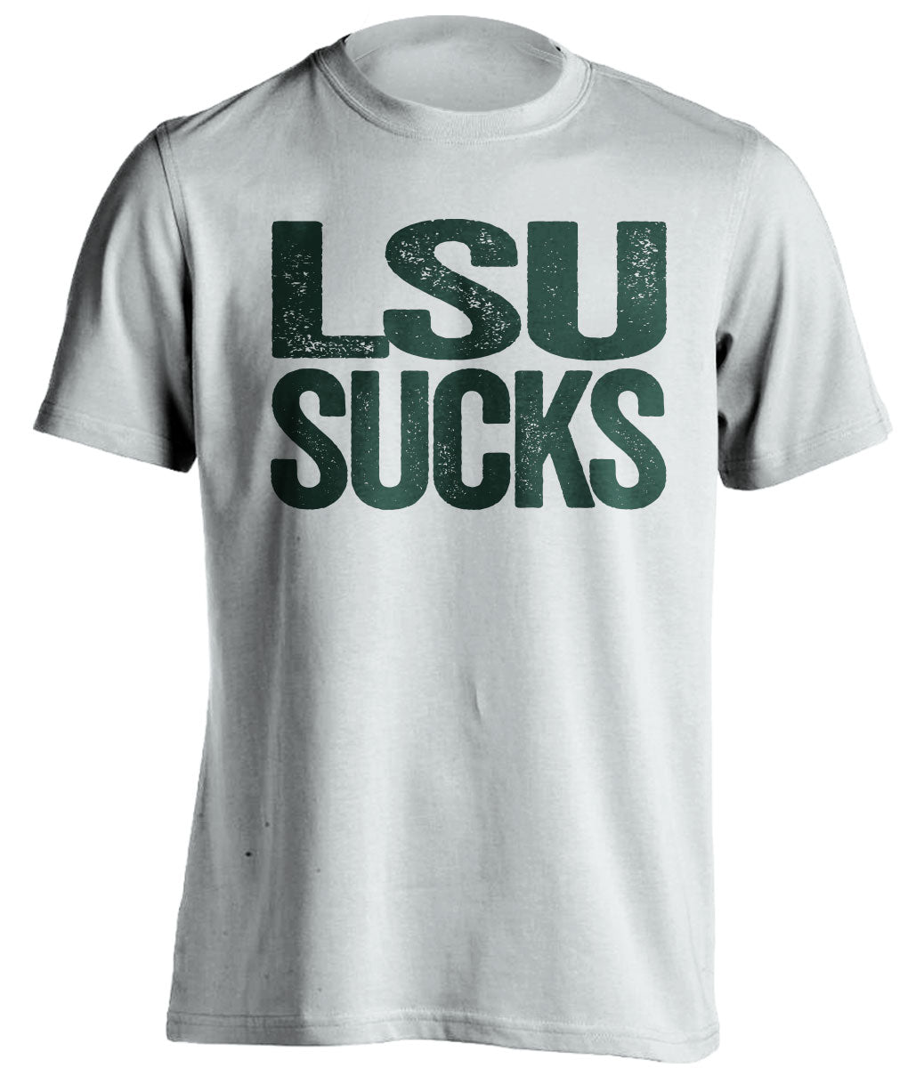 lsu sucks tee tulane wave fan white shirt
