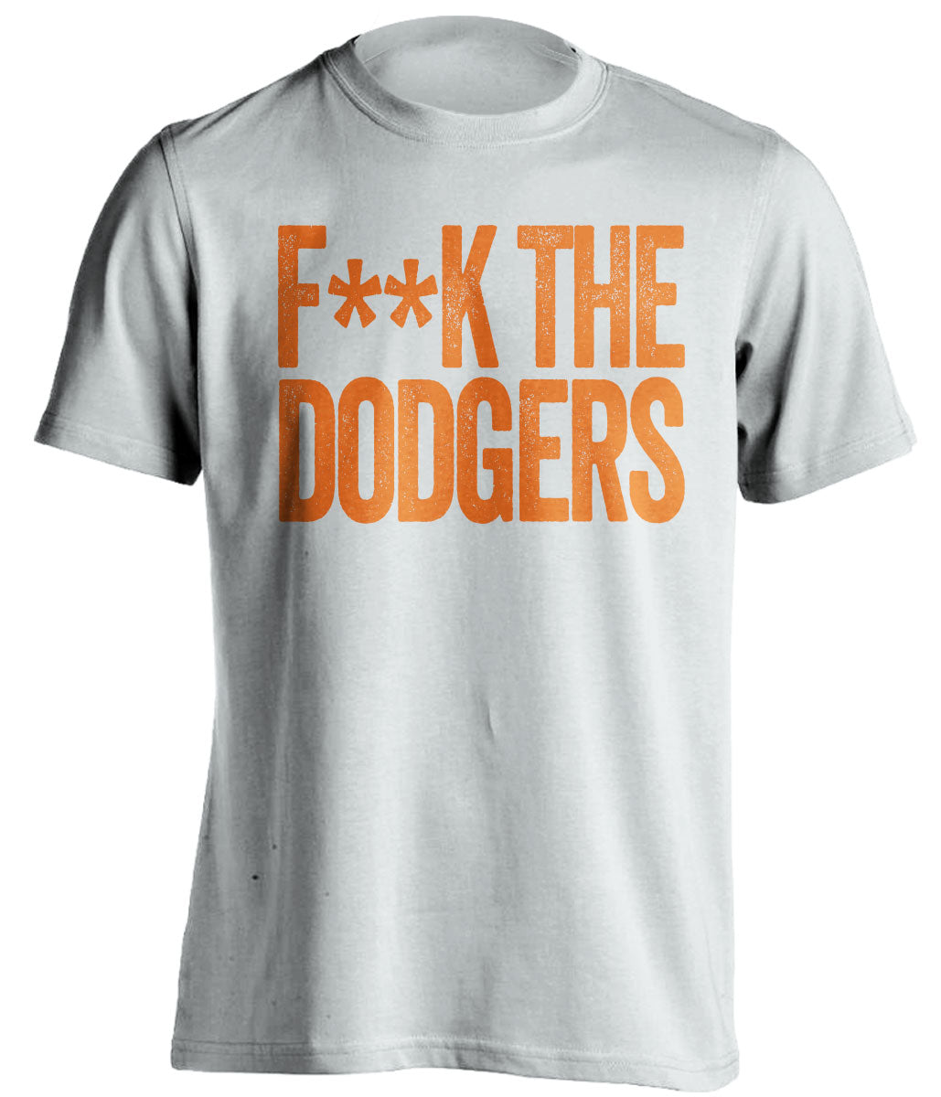 fuck the dodgers san francisco giants fan censored white tshirt