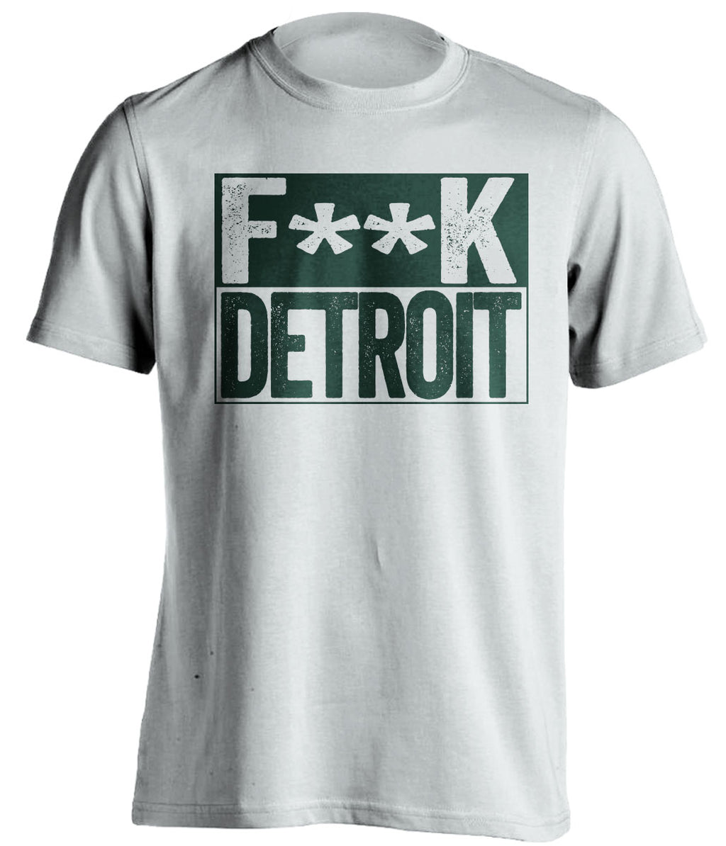 fuck detroit censored white shirt for green bay packers fan gameday haters tee