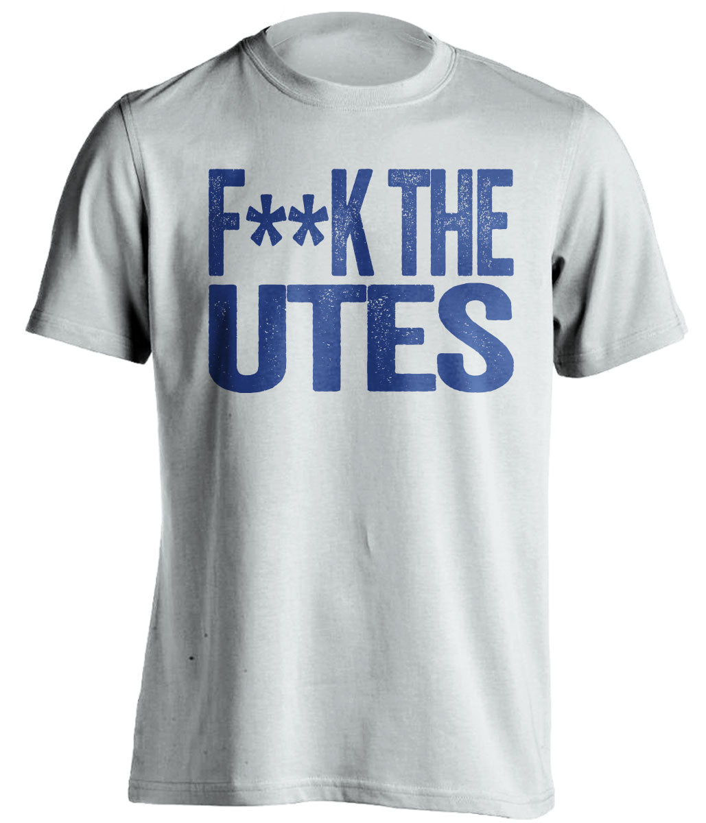 fuck the utes byu brigham cougars fan white tshirt censored